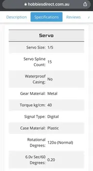 spektrum s906 servo specs